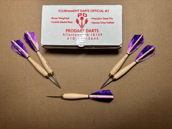 825 Purple Camo Turkey Feather #1 Wooden Darts