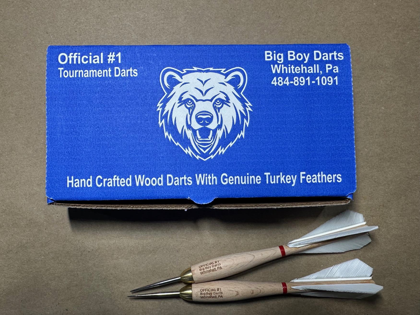 600 White Turkey Feather Wooden #1 Darts